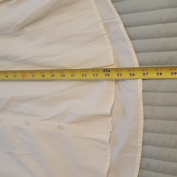 A New Day High Neck Ruffle Button Up Long Sleeve Top, Cream, Size Large - Picture 10 of 10